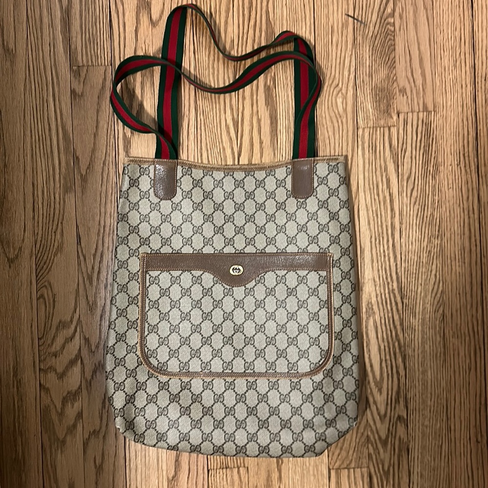 COPY - Authentic Gucci Web Supreme GG Large Shopping Tote Bag
